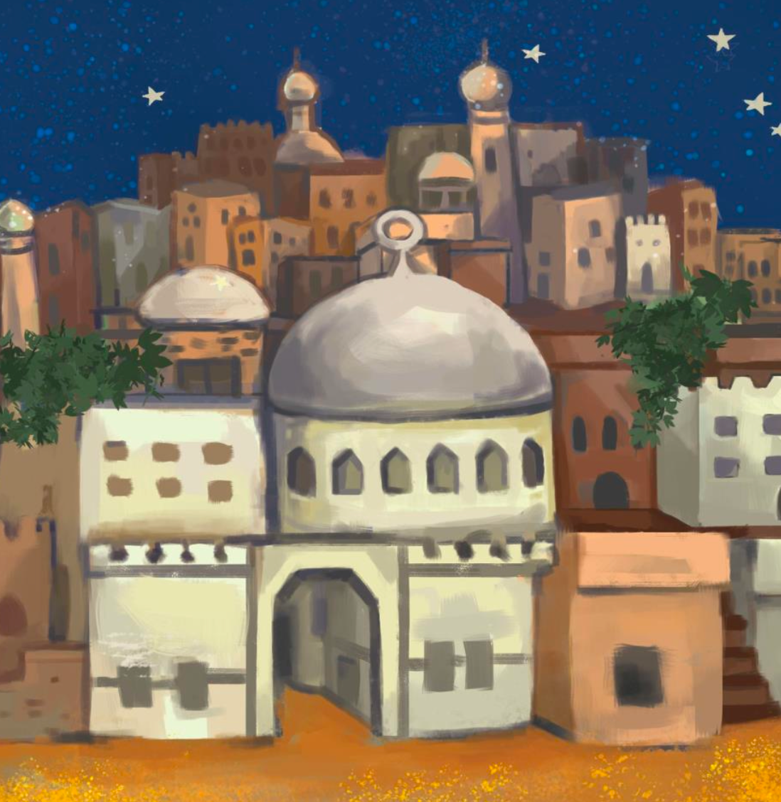 illustrated arab village