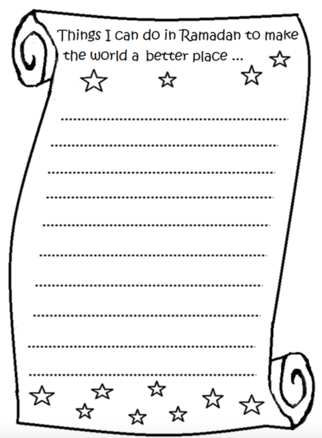 Things I Can Do To Make the World a Better Place Free Activity Sheet